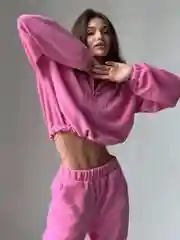 Красный костюм женский спортивный теплый флисовый плюшевый