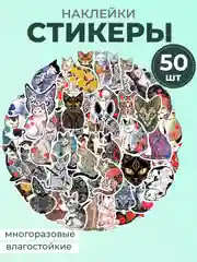 Угольный наклейки-стикеры котики мемы, 50 штук. Стикерпак с котиками и собачками, скрапбукинг. Таро