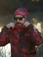 Красный шапка для рыбалки MixHat с принтом
