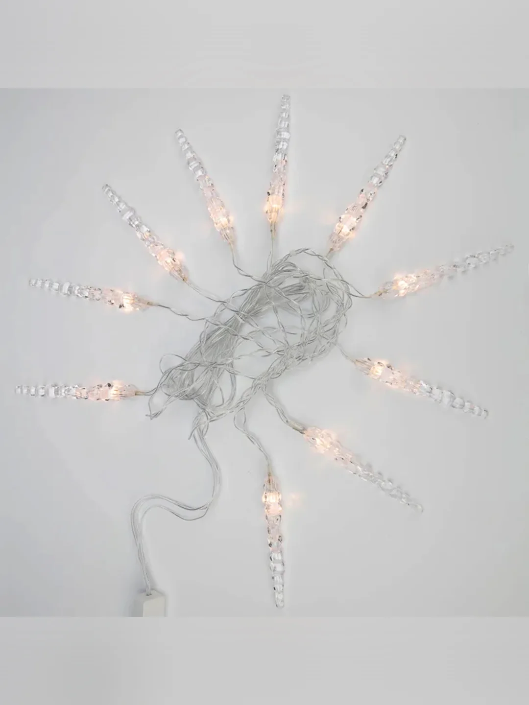 Гирлянда Neon-Night Сосульки, прозрачный ПВХ, 10 LED, теплый белый, IP20, 1,5х0,25 м