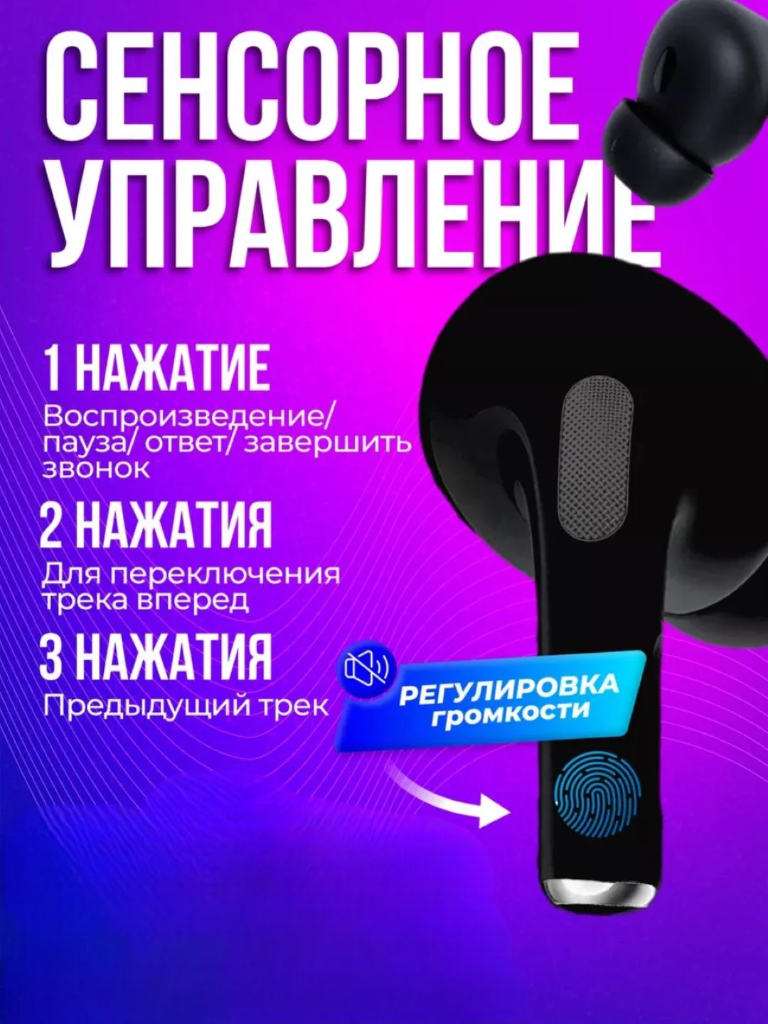 Белый беспроводные наушники с сенсорным экраном для iPhone / android A9 PRO