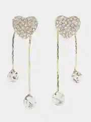 Серебряный женские серьги, сердечки блестящие сережки