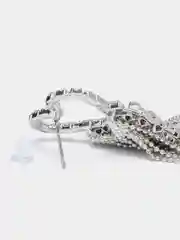 Серебряный женские серьги "сердечки" висячие длинные сережки