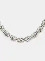 Серебряный мужская цепочка на шею, плетение "скрученная верёвка"