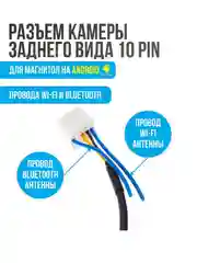Разъем камеры заднего вида 10 pin для Android автомагнитолы