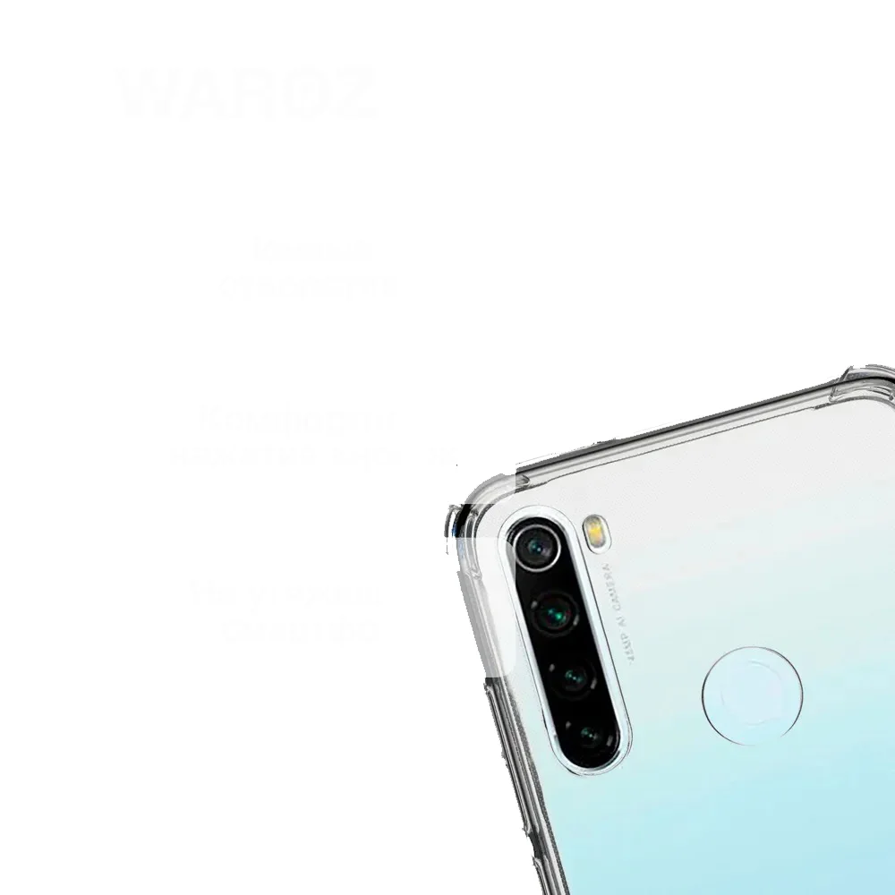 Чехол для Xiaomi Redmi Note 8T, с усиленными углами, силиконовый, прозрачный