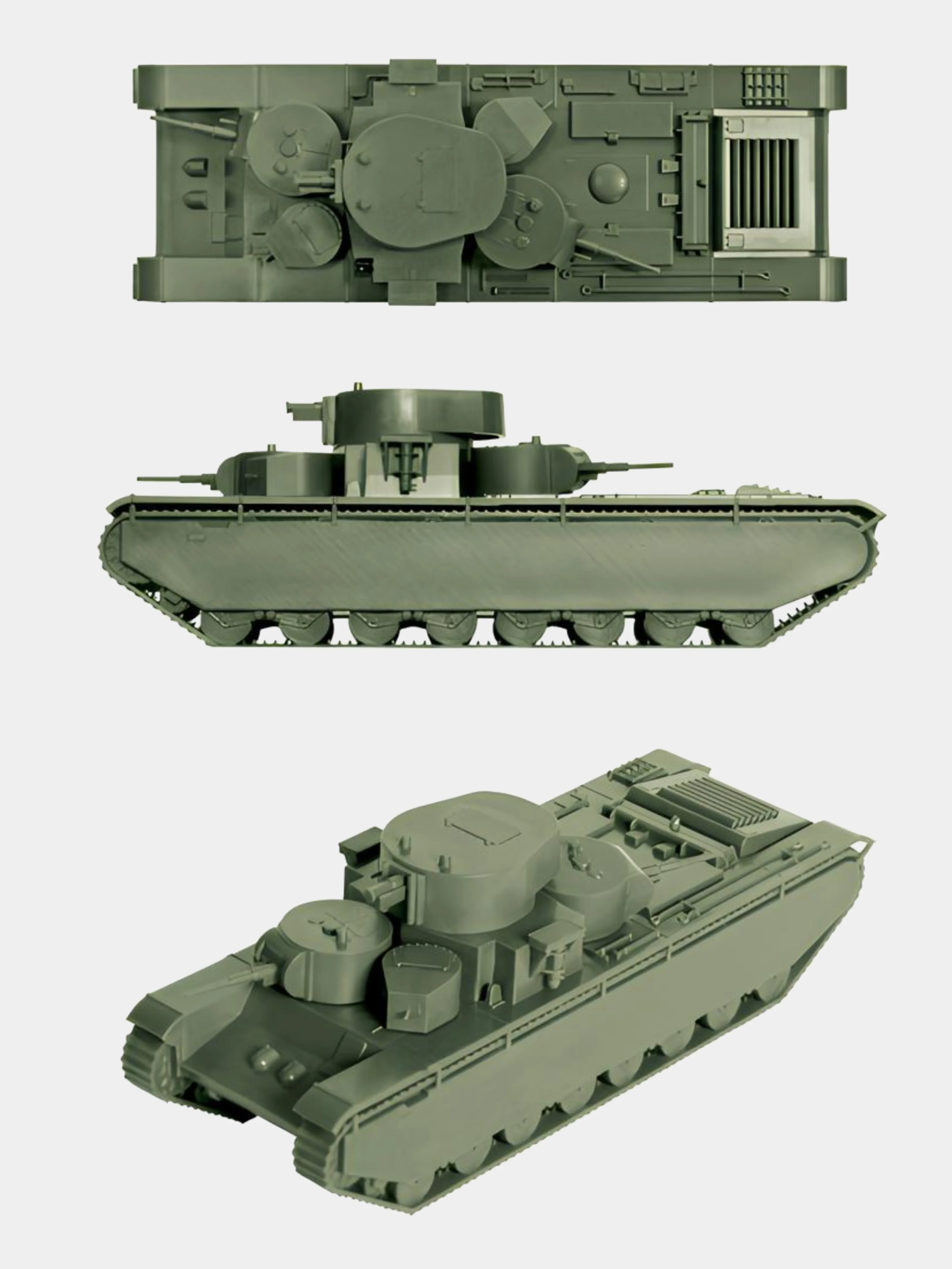 Сборная масштабная модель военной техники ВОВ танк Т-35 1/100 Zvezda без склейки