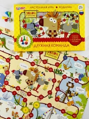 Бродилка игра ходилка детская Зебра в клеточку герои из мультика учимся считать фишки куб
