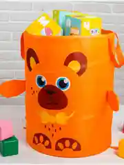 Оранжевый корзина для хранения игрушек Медвежонок, с ручками, 45 х 35 х 35 см