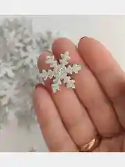Серебряный снежинки из фоамирана для рукоделия, декора, набор 20 штук, 2,5 см