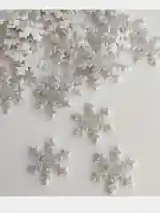 Серебряный снежинки из фоамирана для рукоделия, декора, набор 20 штук, 2,5 см