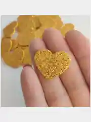 Золотой сердечки из фоамирана для рукоделия, декора, набор 20 штук, 2,5 см
