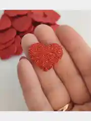 Красный сердечки из фоамирана для рукоделия, декора, набор 20 штук, 2,5 см