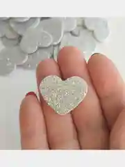 Серебряный сердечки из фоамирана для рукоделия, декора, набор 20 штук, 2,5 см