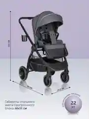 Тёмно-серый коляска для новорожденных 3 в 1 Farfello Camille