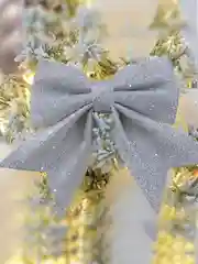 Серый металлик новогоднее ёлочное украшение "Бант" 12 шт ( 5х5 см)