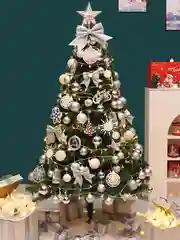 Серый металлик новогоднее ёлочное украшение "Бант" 12 шт ( 5х5 см)