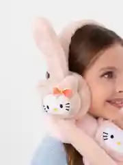 Бежевый набор наушники и шарфик утепленные, зимние, теплые