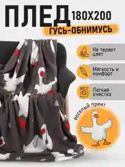 Красный плед Гусь-обнимусь/одеяло/покрывало/детский плед/Новый год/8 марта/День Рождения/Подарок