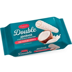 Трубочки вафельные TWIGGY Double, кокосовые, в белом шоколаде, 185 г