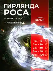 Белый гирлянда на батарейках и USB, светодиодная роса лента на Новый год