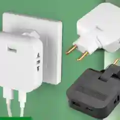 Черный тройник для розетки плоский, с USB поворотный сетевой фильтр на 180 градусов