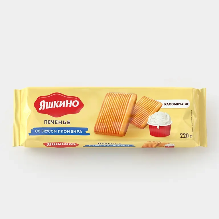 Печенье сахарное Яшкино, со вкусом пломбира, 220 г