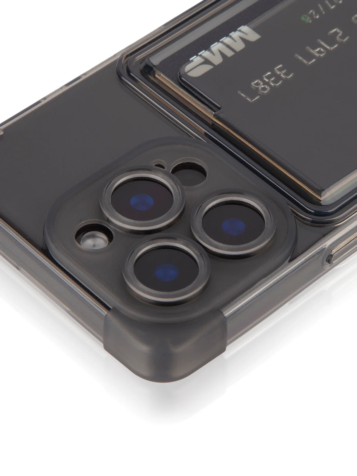 Черный чехол для iPhone 16 Pro противоударный ROSCO, силиконовый, с карманом для карт, углами