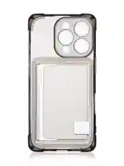 Черный чехол для iPhone 16 Pro противоударный ROSCO, силиконовый, с карманом для карт, углами