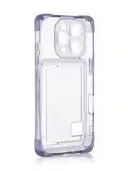 Лавандовый чехол для iPhone 16 Pro противоударный ROSCO, силиконовый, с карманом для карт, углами