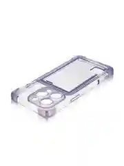 Лавандовый чехол для iPhone 16 Pro противоударный ROSCO, силиконовый, с карманом для карт, углами