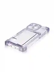 Лавандовый чехол для iPhone 16 Pro противоударный ROSCO, силиконовый, с карманом для карт, углами
