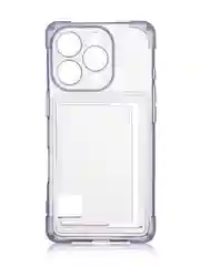 Лавандовый чехол для iPhone 16 Pro противоударный ROSCO, силиконовый, с карманом для карт, углами
