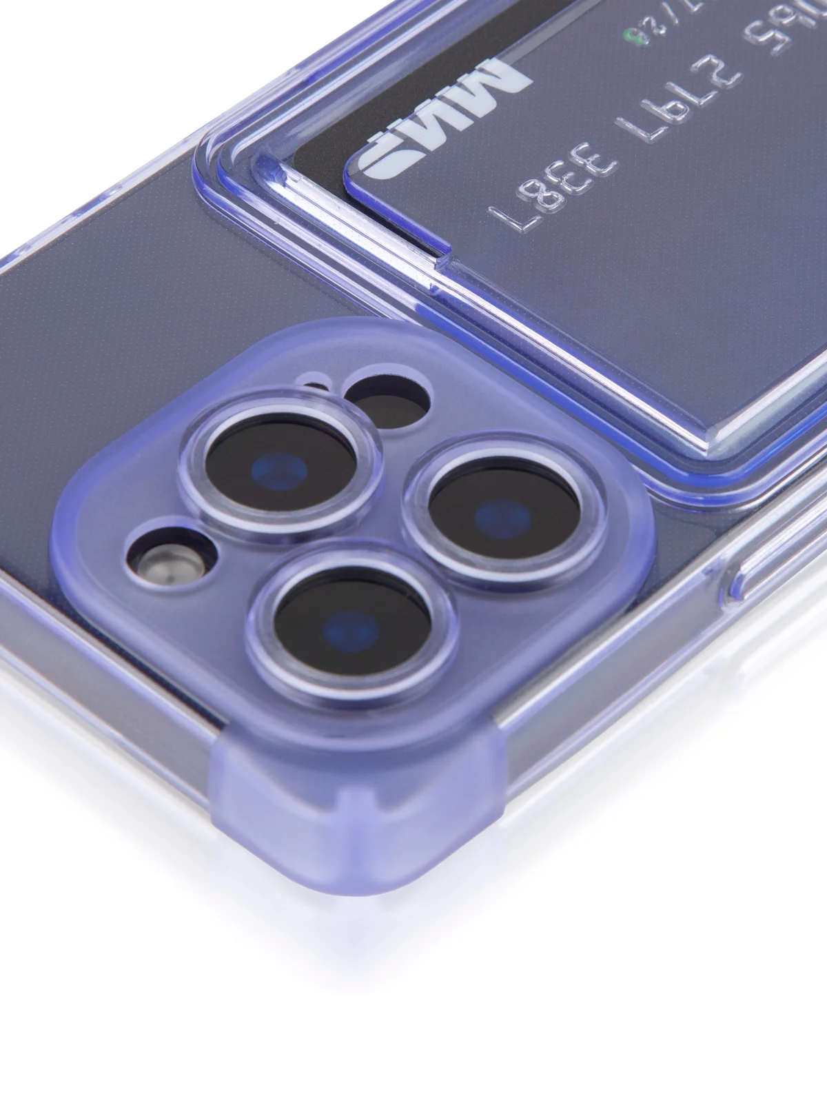 Лавандовый чехол для iPhone 16 Pro противоударный ROSCO, силиконовый, с карманом для карт, углами