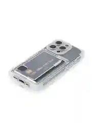Прозрачный чехол для iPhone 16 Pro противоударный ROSCO, силиконовый, с карманом для карт, углами