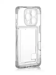 Прозрачный чехол для iPhone 16 Pro противоударный ROSCO, силиконовый, с карманом для карт, углами