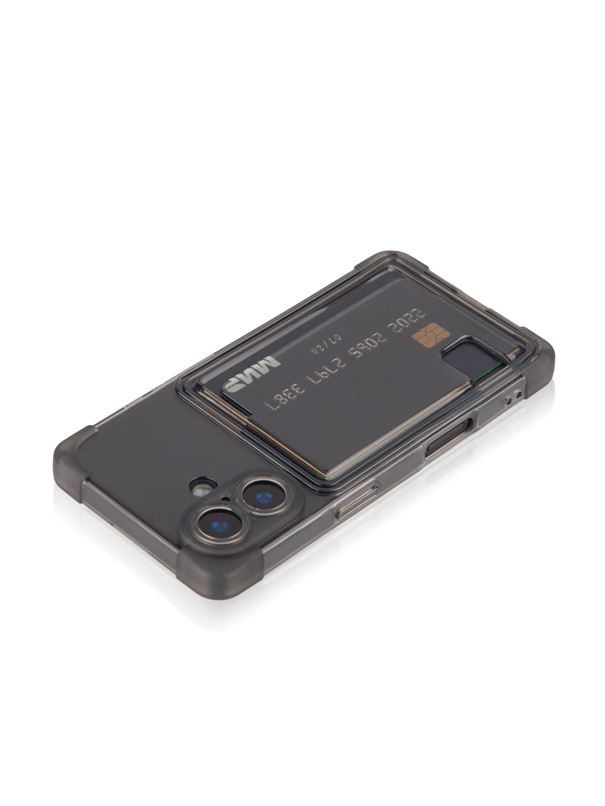 Черный чехол для Apple iPhone 16 противоударный Rosco силиконовый, карман для карт, защита углов