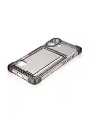 Черный чехол для Apple iPhone 16 противоударный Rosco силиконовый, карман для карт, защита углов