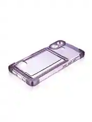 Фиолетовый чехол для Apple iPhone 16 противоударный Rosco силиконовый, карман для карт, защита углов