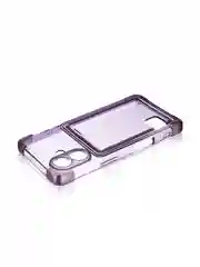 Фиолетовый чехол для Apple iPhone 16 противоударный Rosco силиконовый, карман для карт, защита углов