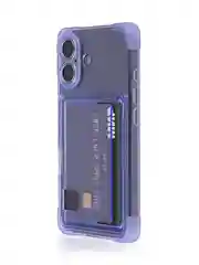 Лавандовый чехол для Apple iPhone 16 противоударный Rosco силиконовый, карман для карт, защита углов