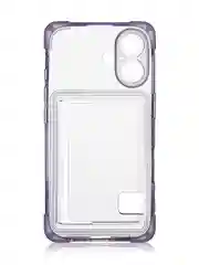 Лавандовый чехол для Apple iPhone 16 противоударный Rosco силиконовый, карман для карт, защита углов
