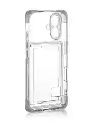 Прозрачный чехол для Apple iPhone 16 противоударный Rosco силиконовый, карман для карт, защита углов