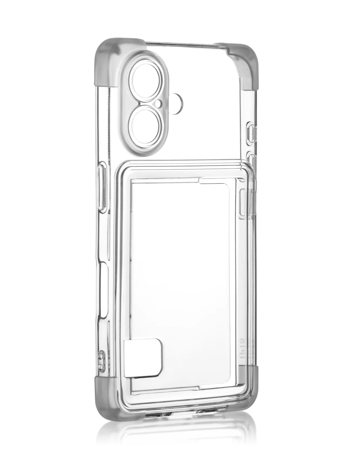 Прозрачный чехол для Apple iPhone 16 противоударный Rosco силиконовый, карман для карт, защита углов