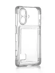 Прозрачный чехол для Apple iPhone 16 противоударный Rosco силиконовый, карман для карт, защита углов