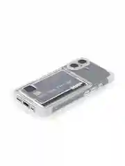 Прозрачный чехол для Apple iPhone 16 противоударный Rosco силиконовый, карман для карт, защита углов