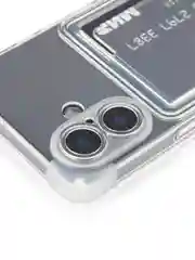 Прозрачный чехол для Apple iPhone 16 противоударный Rosco силиконовый, карман для карт, защита углов