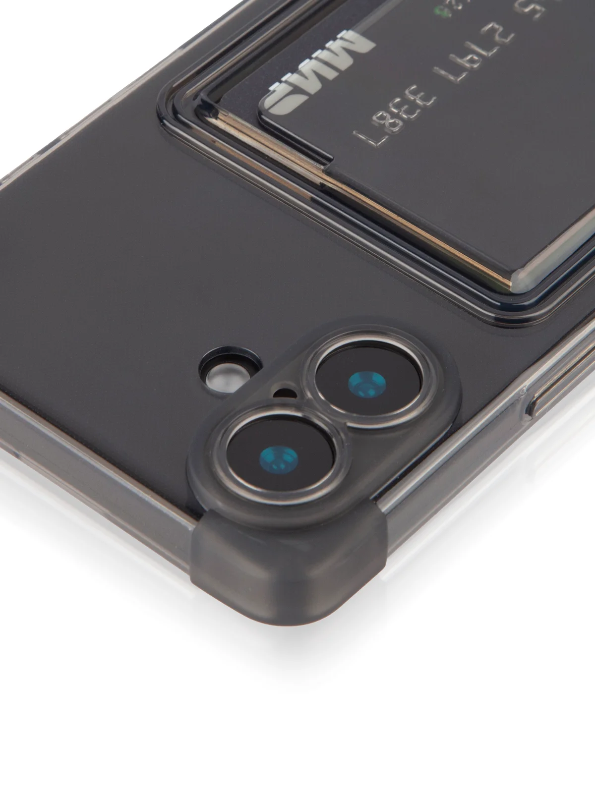 Черный чехол для Apple iPhone 16 Plus противоударный ROSCO силиконовый с карманом для карт углами