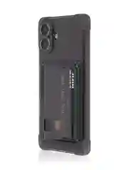 Черный чехол для Apple iPhone 16 Plus противоударный ROSCO силиконовый с карманом для карт углами