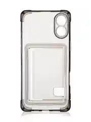 Черный чехол для Apple iPhone 16 Plus противоударный ROSCO силиконовый с карманом для карт углами
